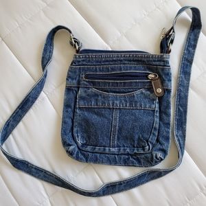 Blue denim cross body